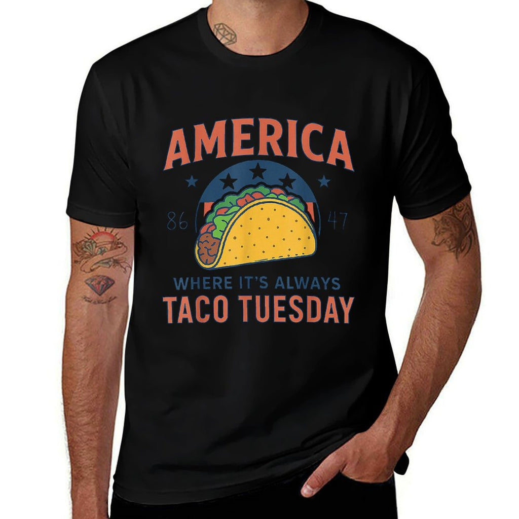 Retro America Where Its Always Taco Tuesday 4th Of July  Quick-drying T-Shirt