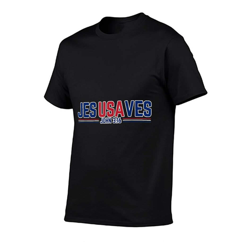 Jesus Saves USA - Christian Patriotic JesUSAves  Trendy Pattern T-Shirt