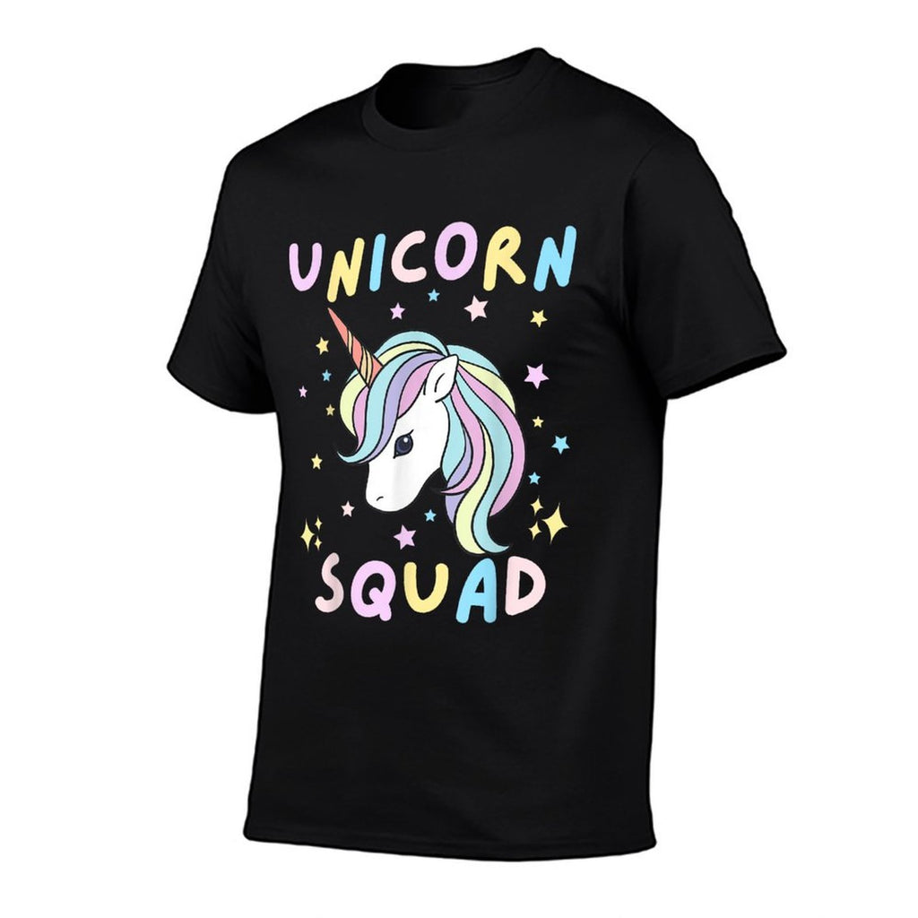 Unicorn Squad Cute Rainbow Lover Family Birthday Girls Party  Rolled Sleeves T-Shirt