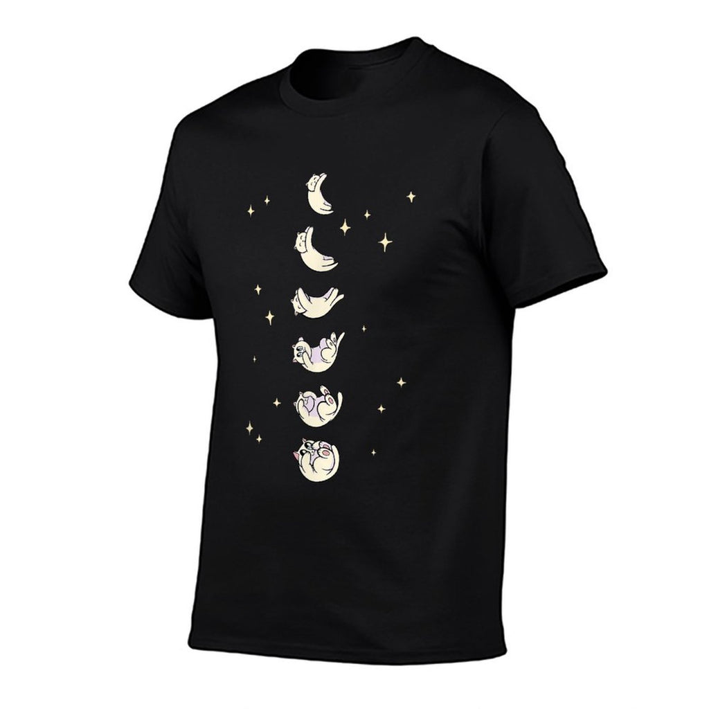 Anime Cat Phases of The Moon Cute  Durable T-Shirt