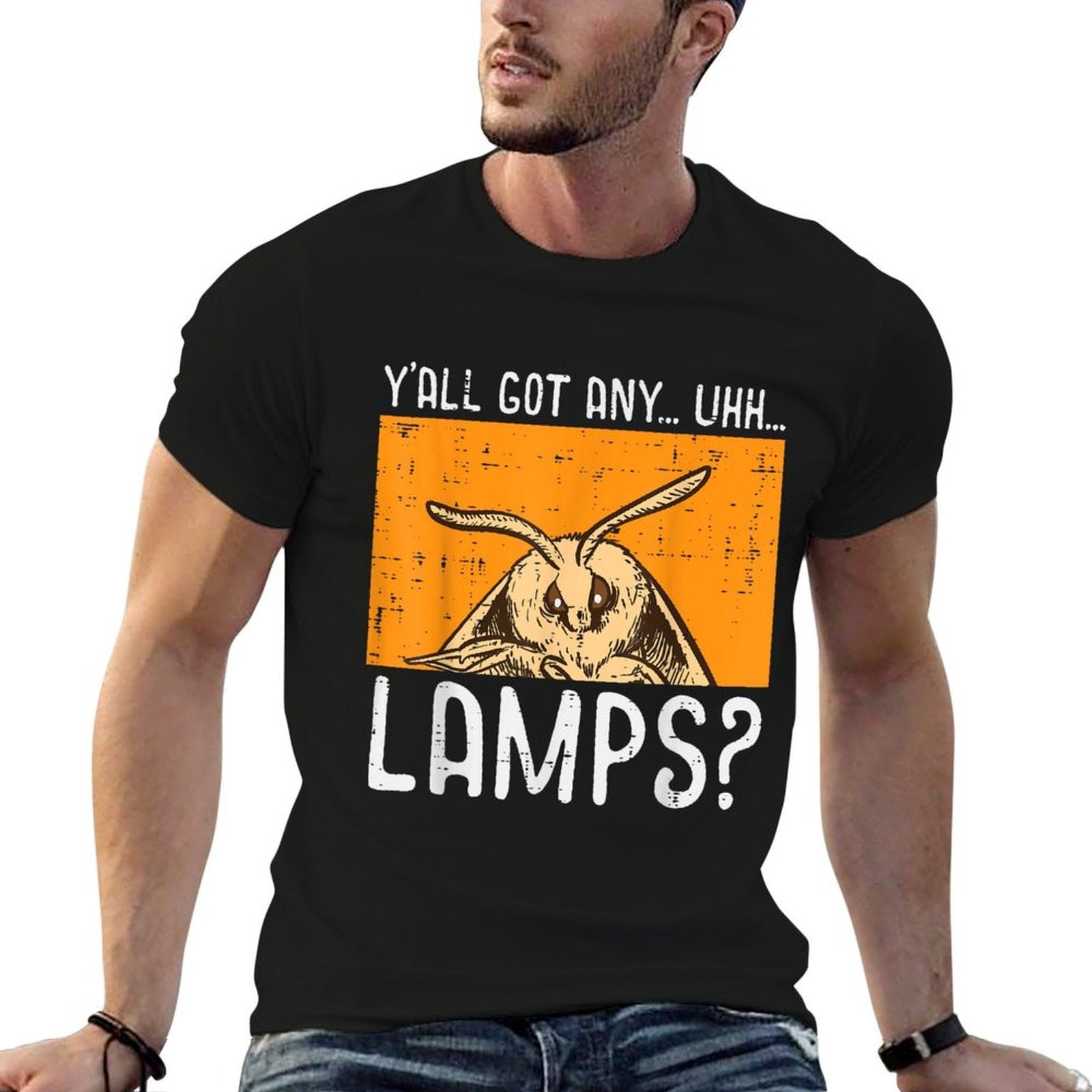 Moth Yall Got Lamps Funny Insect Meme Women Girls Kids Men  Easy-care T-Shirt