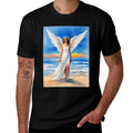 Angel on The Beach at Twilight Premium  Easy-care T-Shirt