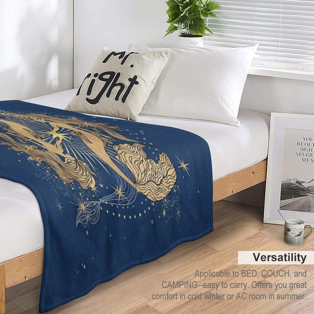 Pisces Zodiac Woman Multi-functional Throw Blanket