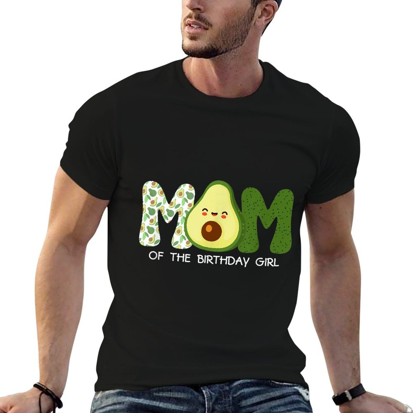 Mom Of The Birthday For Girl Avocado Mom Theme Birthday  Trendy Pattern T-Shirt