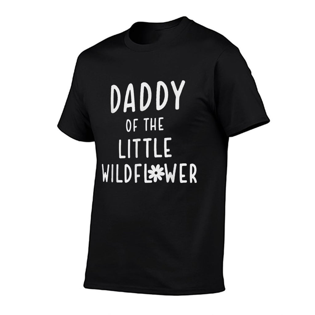 Wildflower Design Co. Daddy of The Little Wildflower Unisex-Adults Black Floral Pattern  Eco-friendly Material T-Shirt