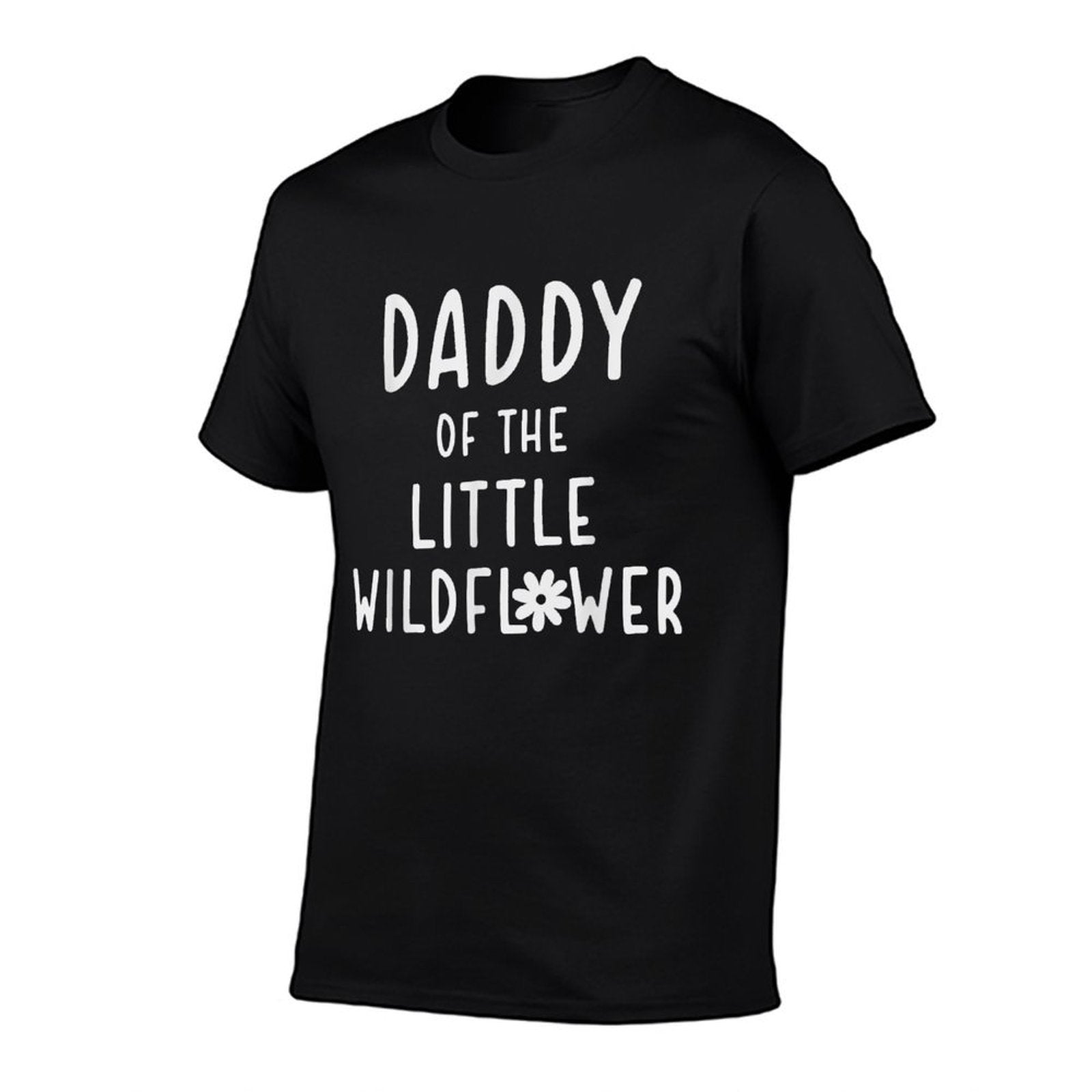 Wildflower Design Co. Daddy of The Little Wildflower Unisex-Adults Black Floral Pattern  Eco-friendly Material T-Shirt