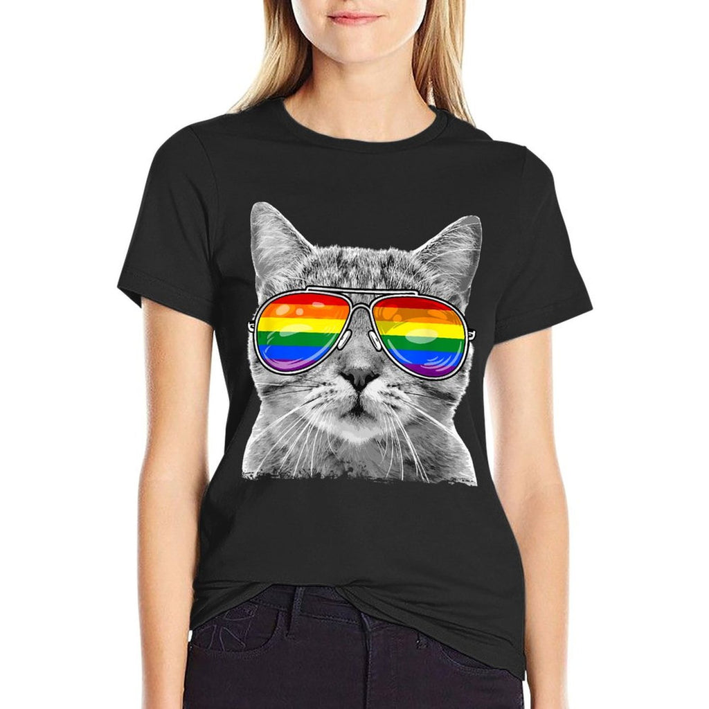 LGBTQ Purride Ally Gay Pride Rainbow Cat Kitten Lover  Durable T-Shirt
