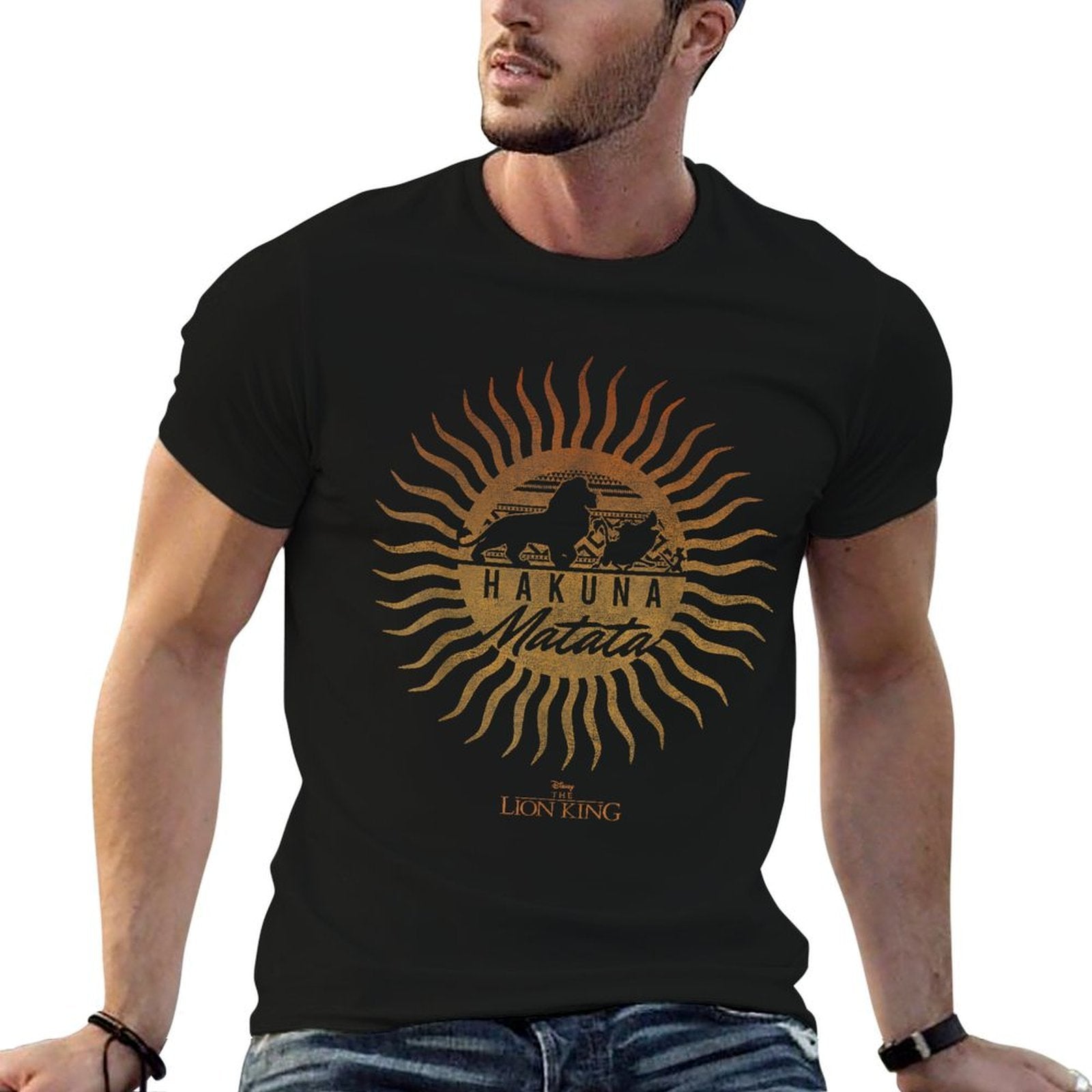 Disney Lion King Hakuna Matata Sun Mandala Silhouette  Wrinkle-resistant T-Shirt
