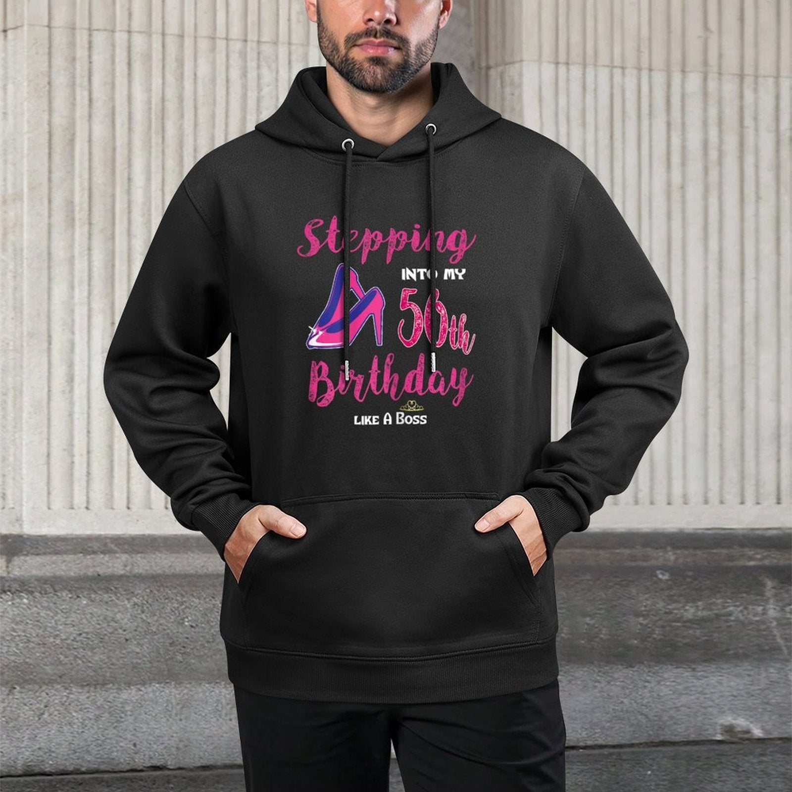 Womens Stepping Into My 50th Birthday Like A Boss Easy Care Hoodie