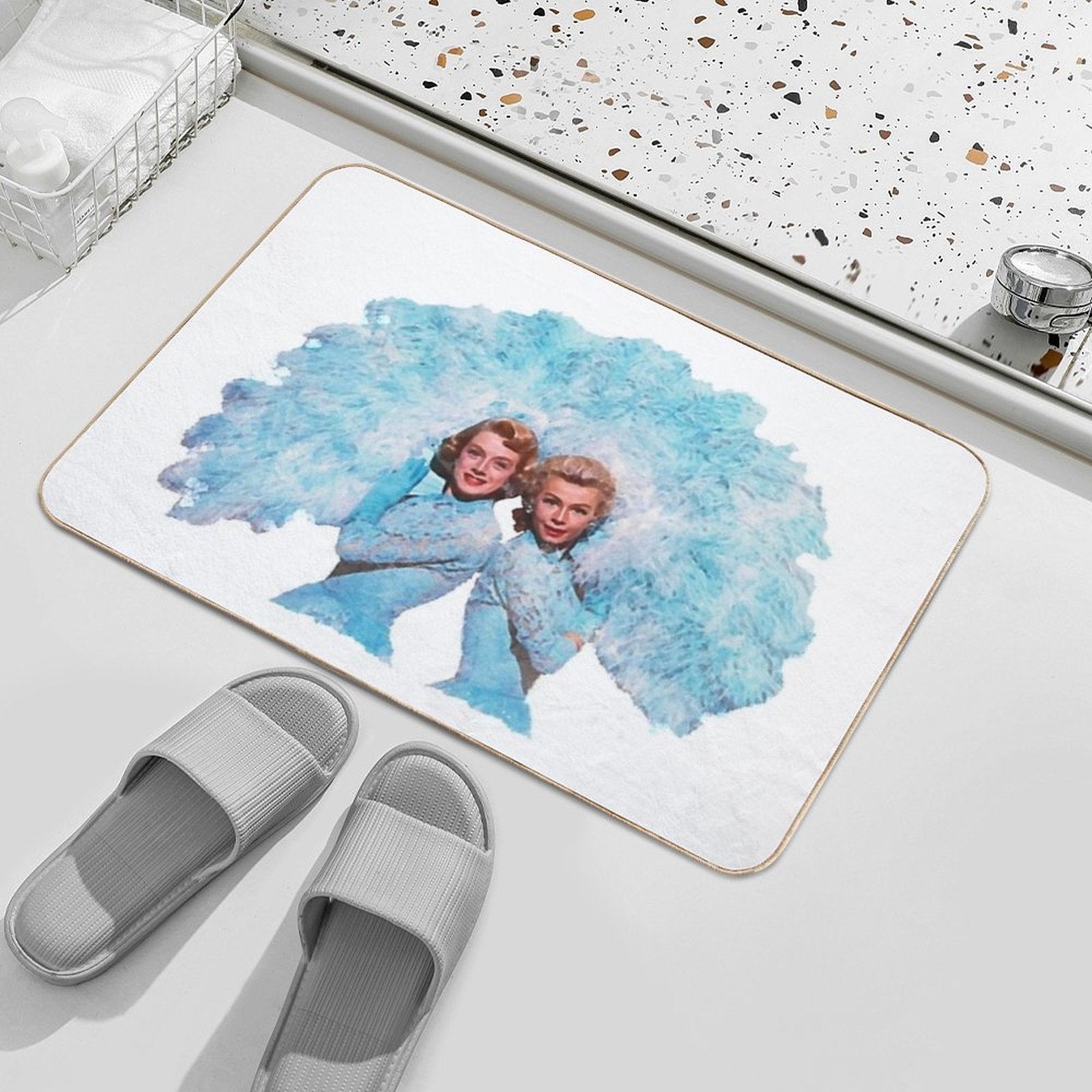 Sisters - Watercolor  Stain-Proof Bath Mat