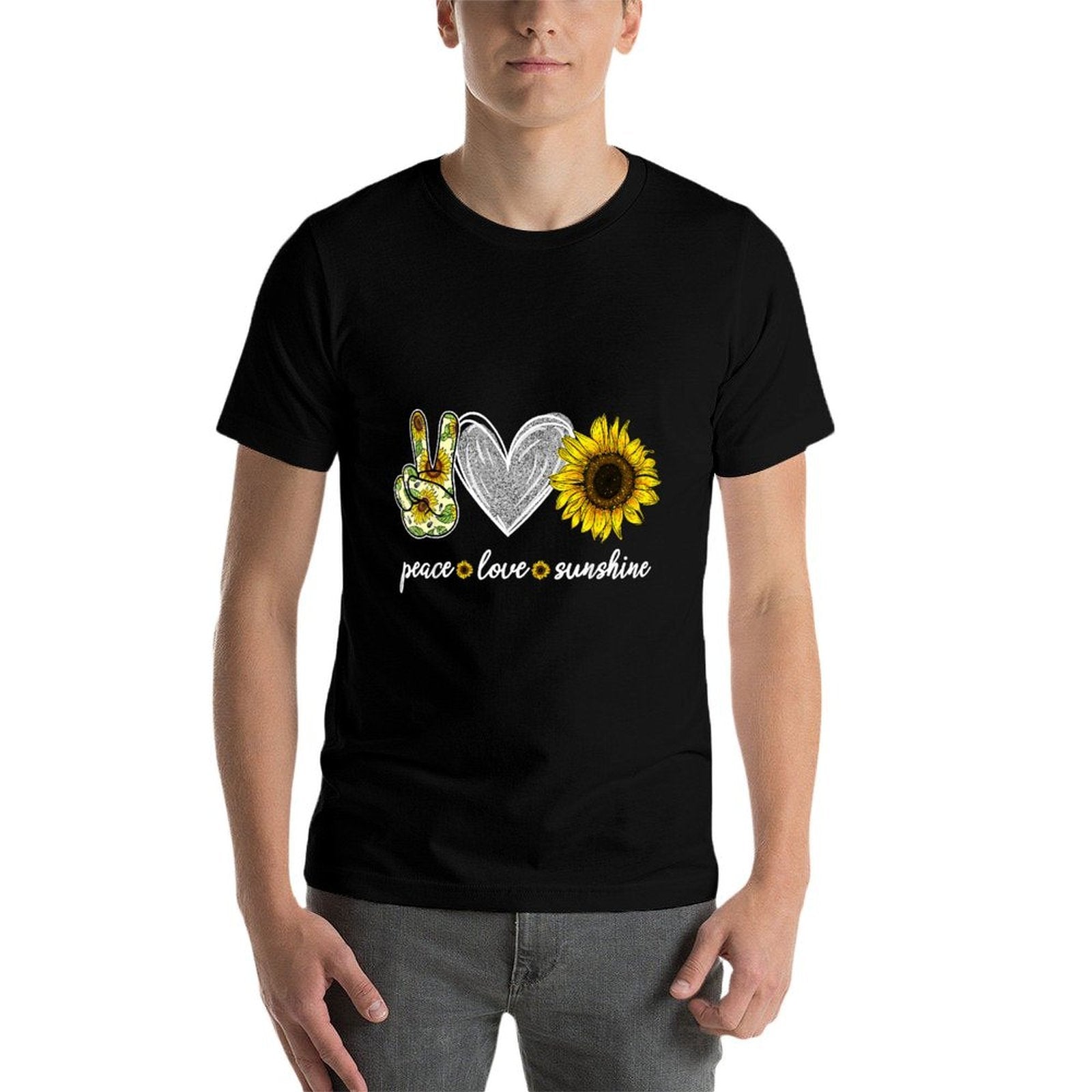 Peace Love Sunshine Sunflower Hippie Sunflower Lover Gifts  Eco-friendly Material T-Shirt