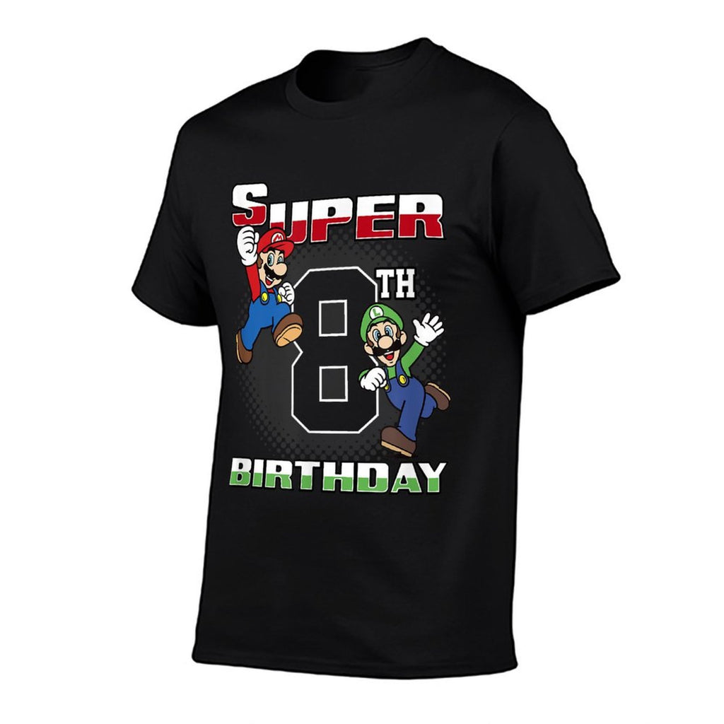 Super Mario Bros Mario & Luigi Super 8th Birthday  Easy-care T-Shirt