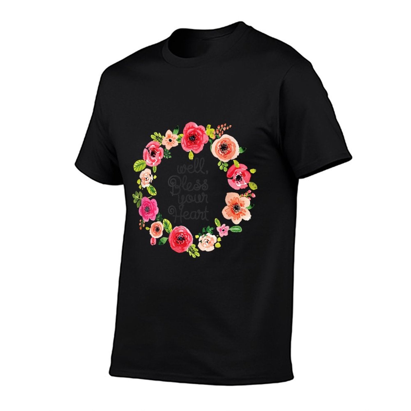 Bless Your Heart - Watercolor Floral Flowers - Southern  Oversized Silhouette T-Shirt