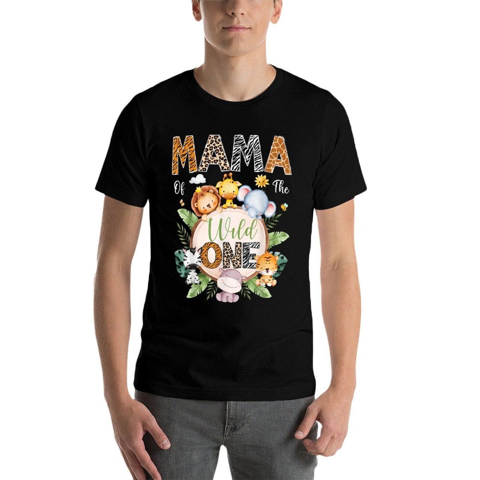 Mama Of The Wild One 1St Birthday Safari Jungle Animal  Durable T-Shirt