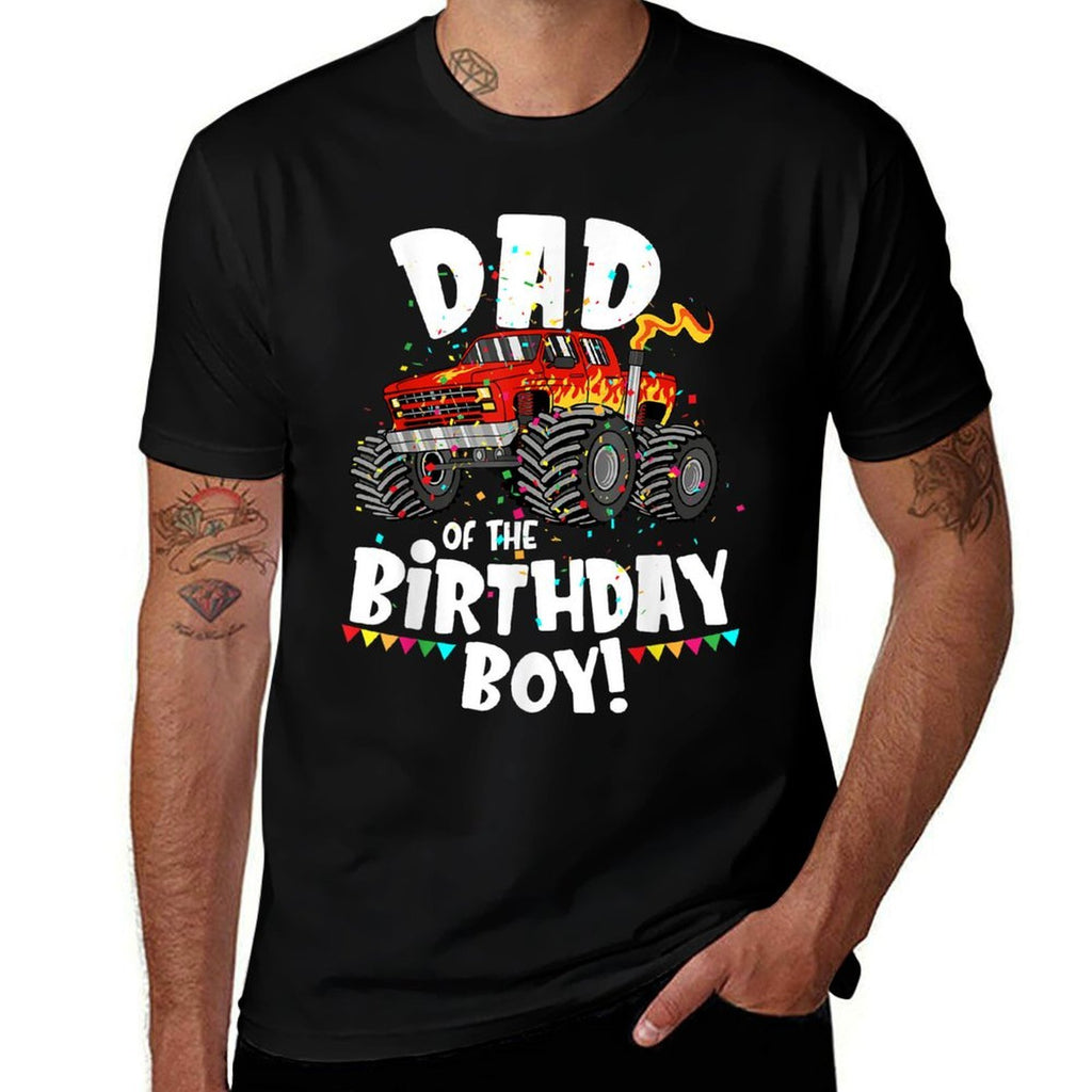 Funny Monster Truck Dad Of The Birthday Boy Gift For Him  Moisture-wicking T-Shirt