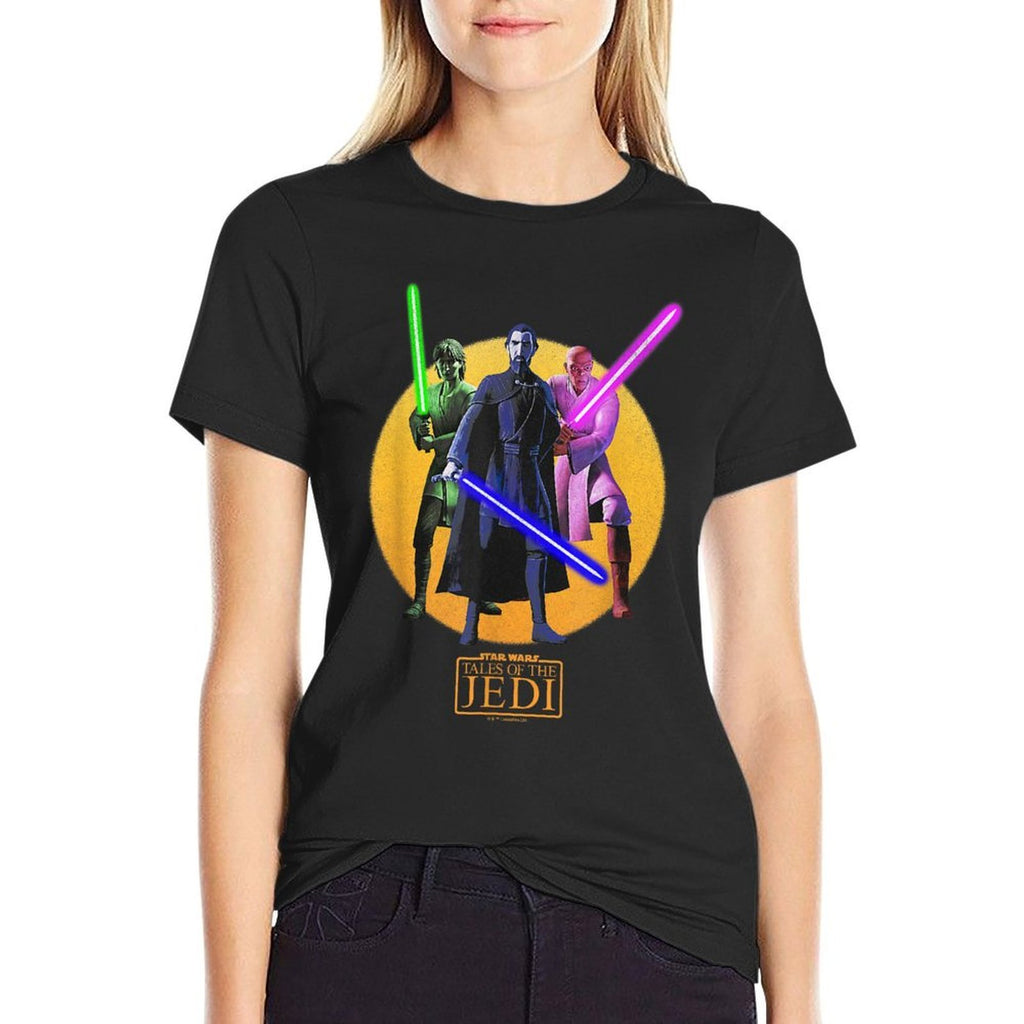 Star Wars Tales of The Jedi Dooku Qui  Windu  Tagless Design T-Shirt