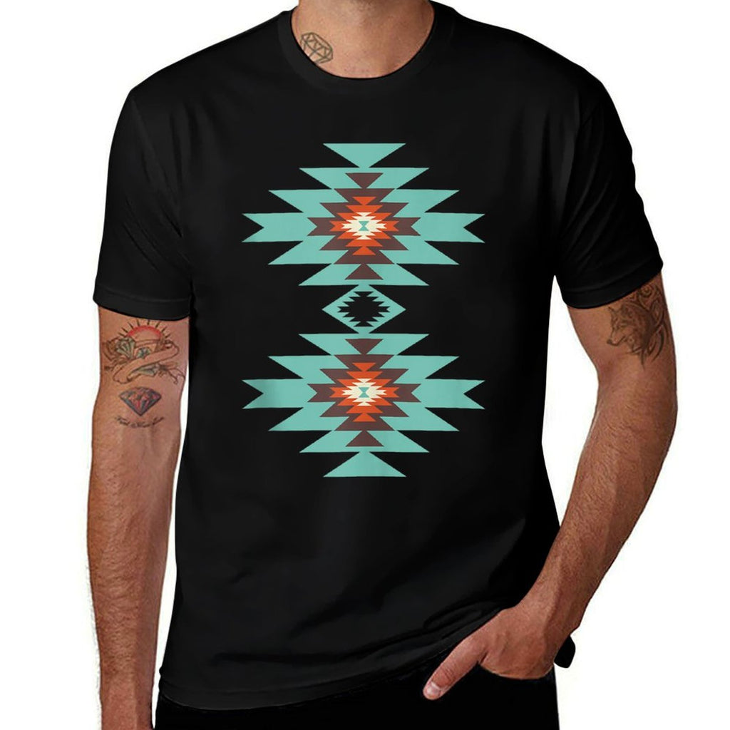 Southwest Santa Fe Geometric Navajo Tribal Indian Pattern  Graphic-printed T-Shirt