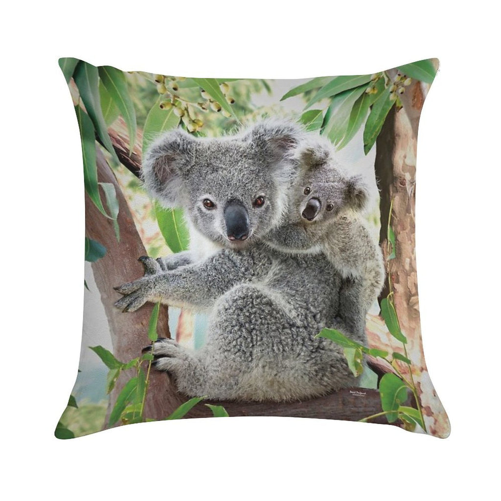 Koala Cuddles Soft Hidden Zipper Throw Pillow