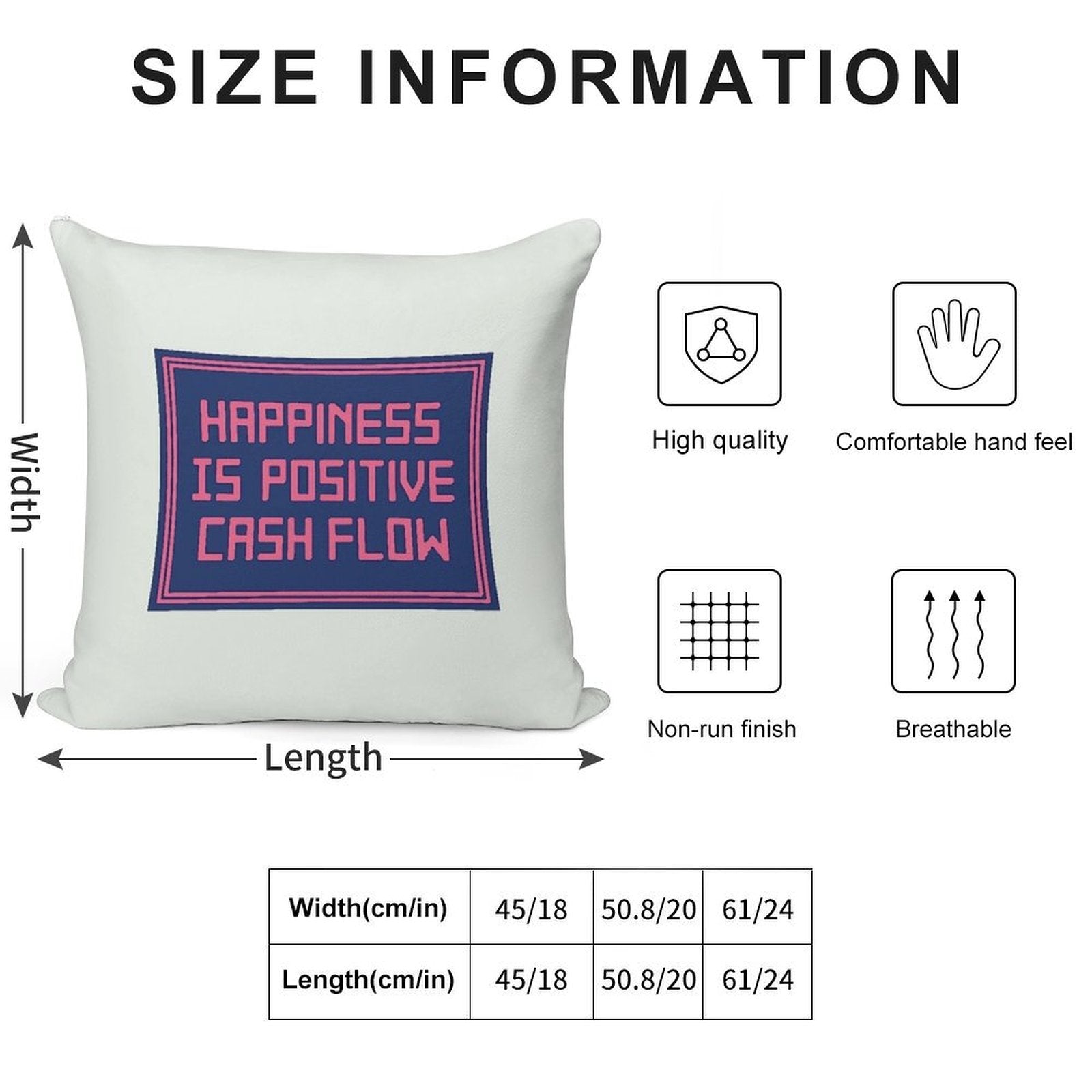 Happiness Is Positive Cash Flow Soft Bedroom Essential Throw Pillow