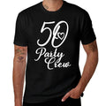 50 Party Crew, Matching Group, Women's 50th Birthday  Summer-ready Fabric T-Shirt