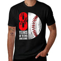8 Year Old Baseball 8th Birthday Baseball Player  Easy-care T-Shirt