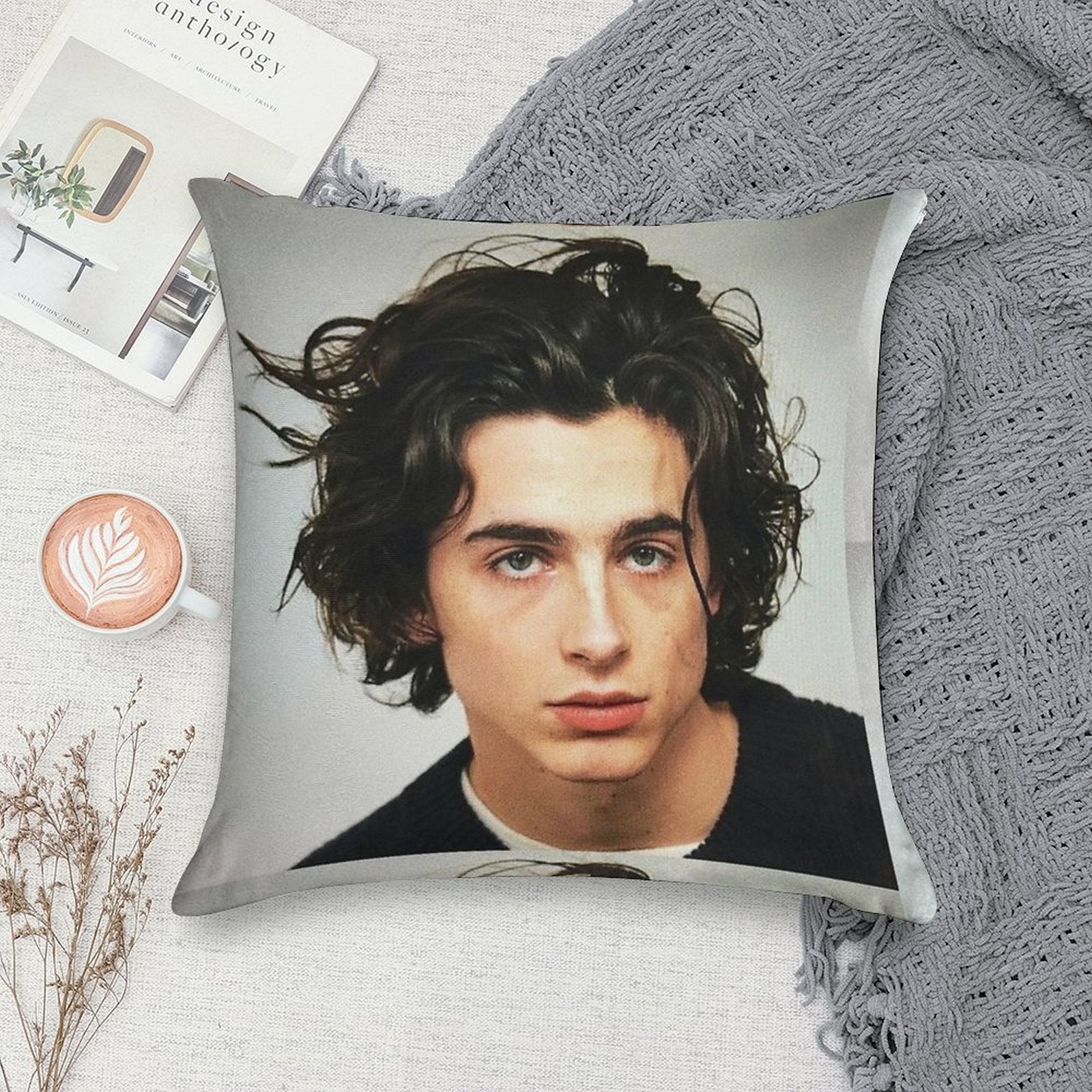 Timothee Chalamet Soft Durable Construction Throw Pillow