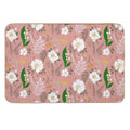 Garden Florals on Soft Pink.  Dirt-Trapping Bath Mat