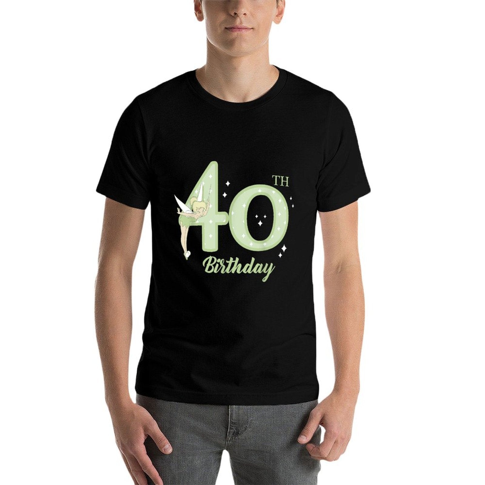 Disney Peter Pan 40th Birthday Tinkerbell Portrait  Fade-proof Color T-Shirt