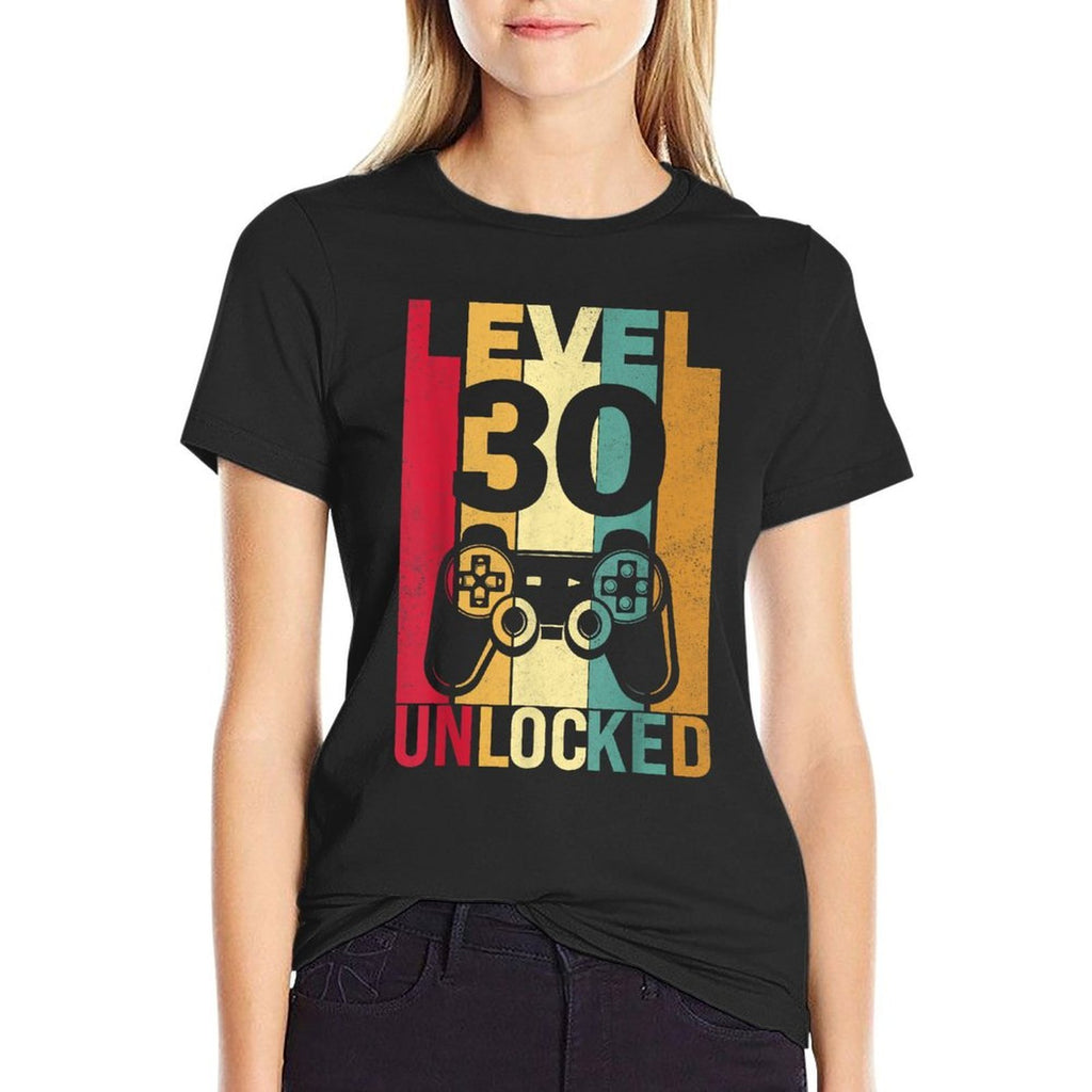 Funny Level 30 Unlocked Him Men BDay Turning 30th Birthday  Stretchy T-Shirt