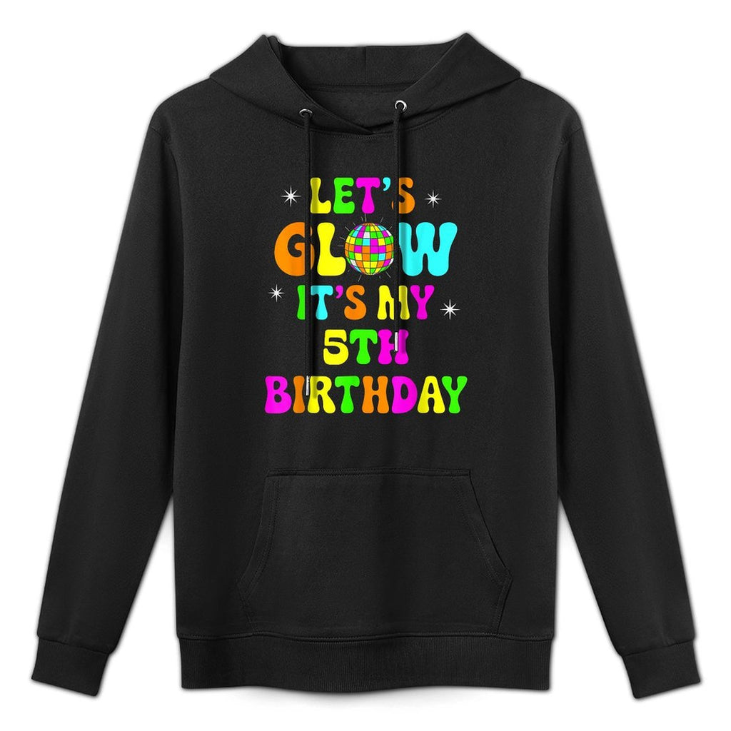 Lets Crazy Its My 5th Birthday Party Glowing 80s Group Team Relaxed Fit Hoodie
