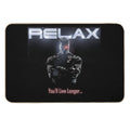 Badass Funny Terminator Relax Advice Illustration  Dirt-Trapping Bath Mat