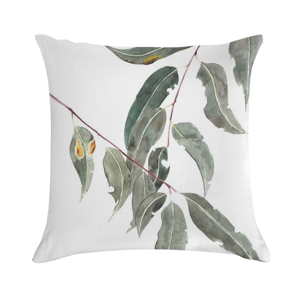 Gum Leaves Watercolour Australian Native Soft Decorative Cover Throw Pillow