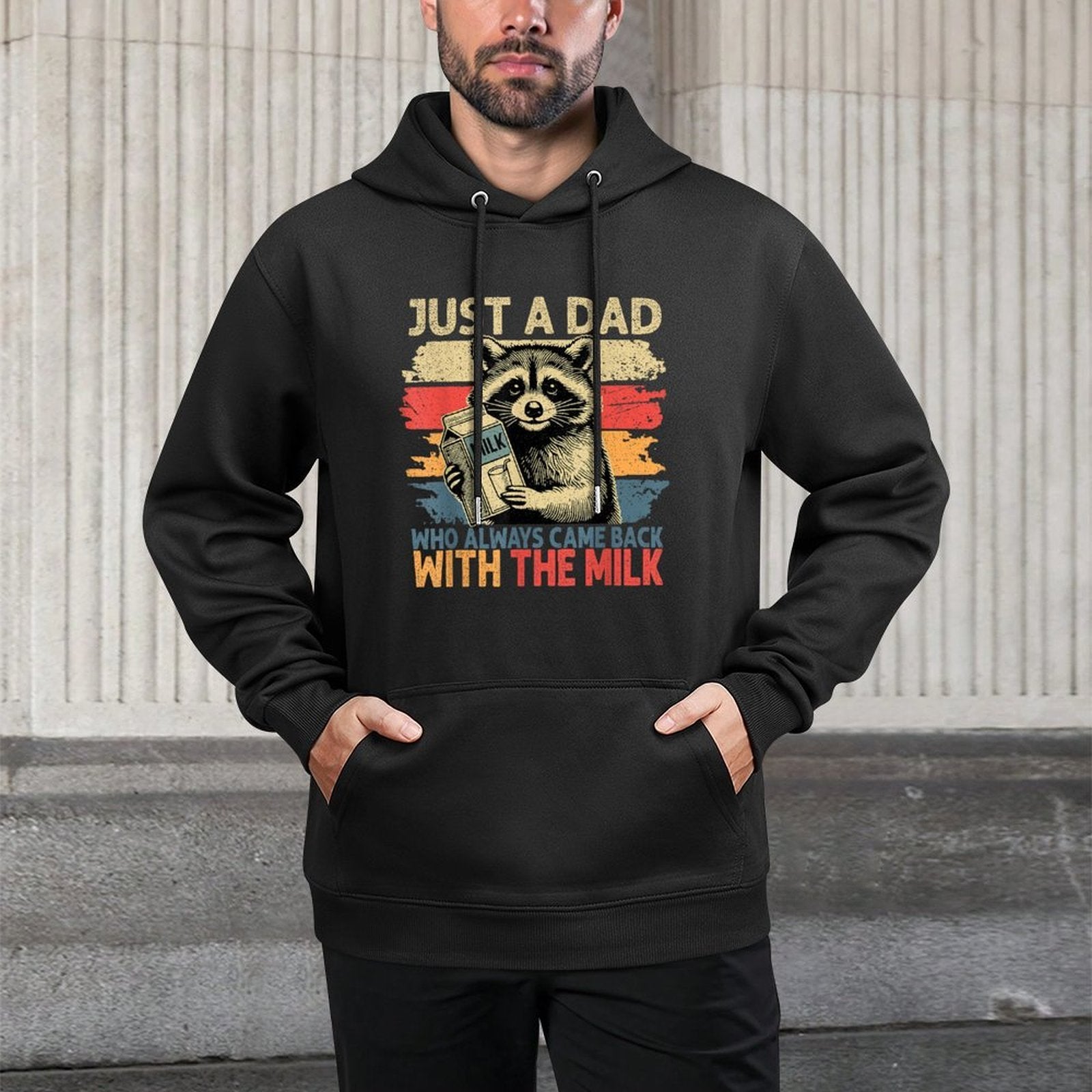 Just A Dad Who Always Came Back With The Milk Fathers Day Relaxed Fit Hoodie