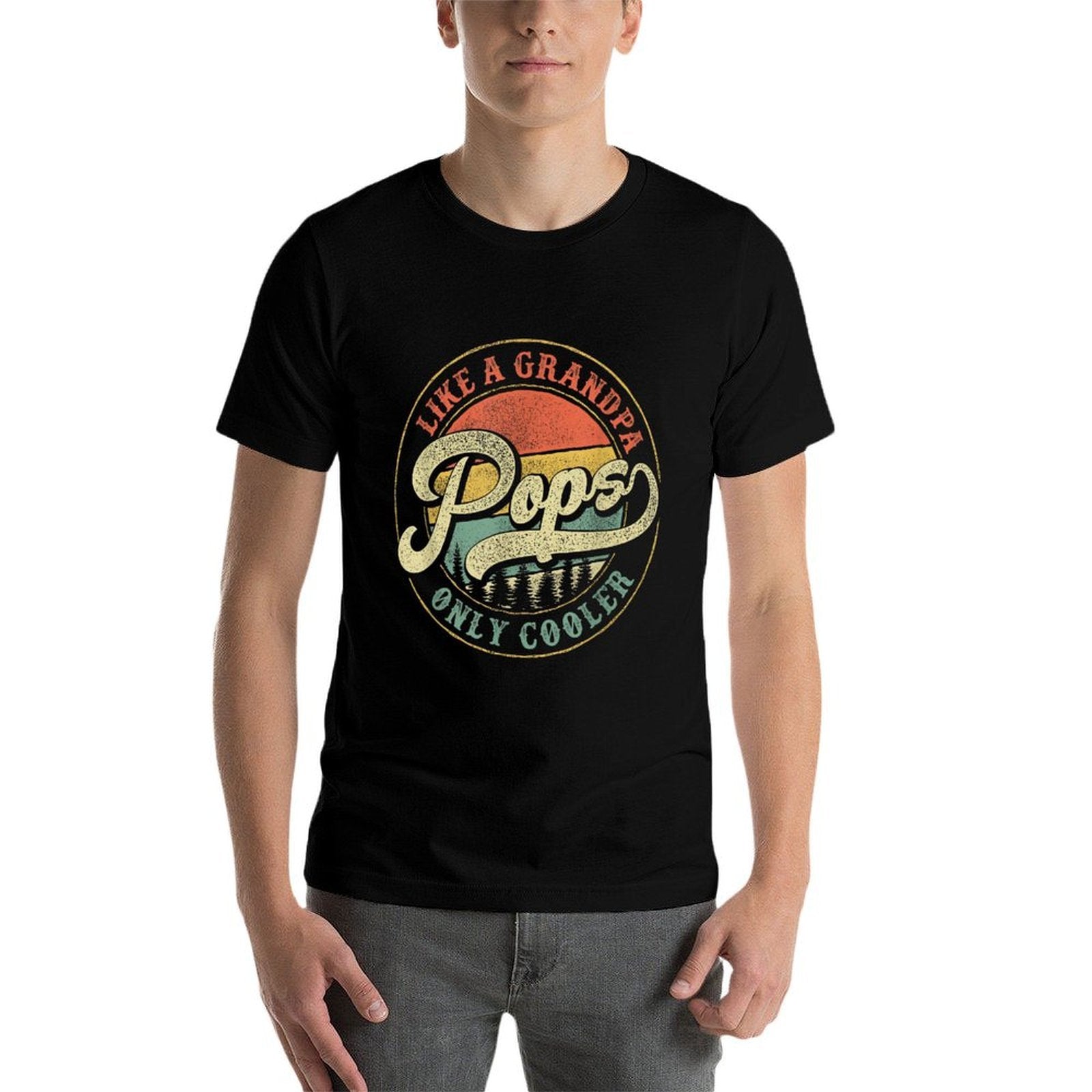 Pops Like A Grandpa Only Cooler Retro Gift Pops Dad Grandpa  Durable T-Shirt