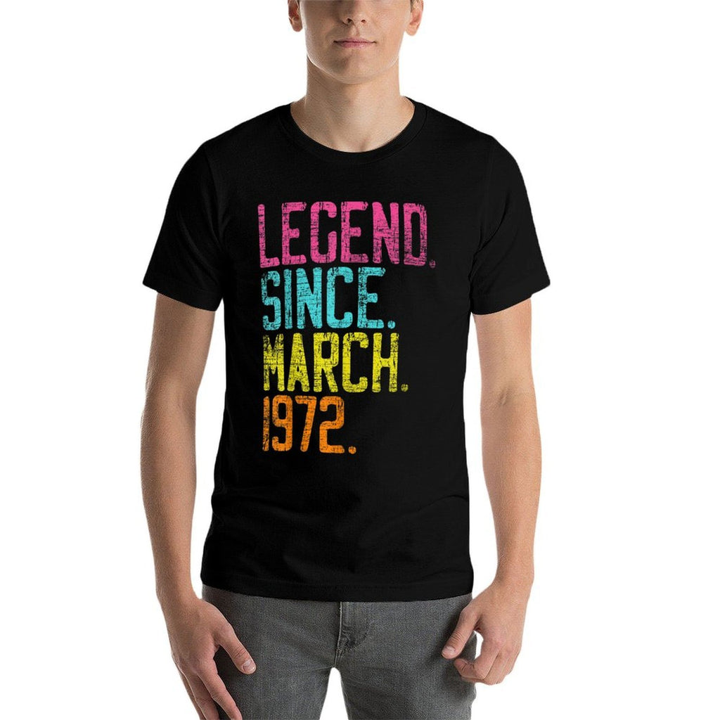 50th Birthday Gifts - Legend Since March 1972  Trendy Pattern T-Shirt