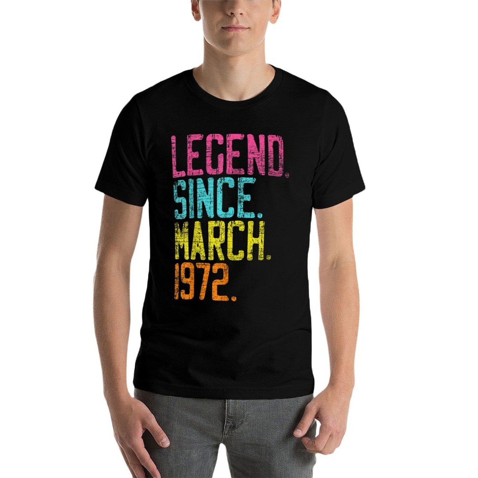 50th Birthday Gifts - Legend Since March 1972  Trendy Pattern T-Shirt