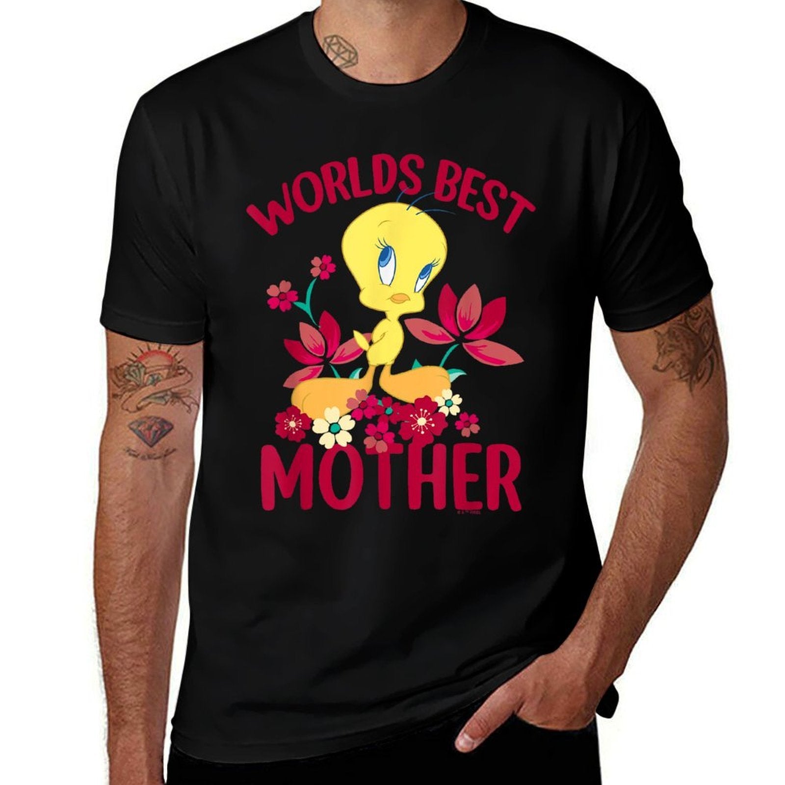 Looney Tunes Mother's Day Tweety Worlds Best Mom  Durable T-Shirt