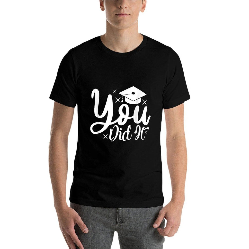 You Did It, Class Of 2024 Graduation Seniors Graduated Fun  Ribbed Collar T-Shirt