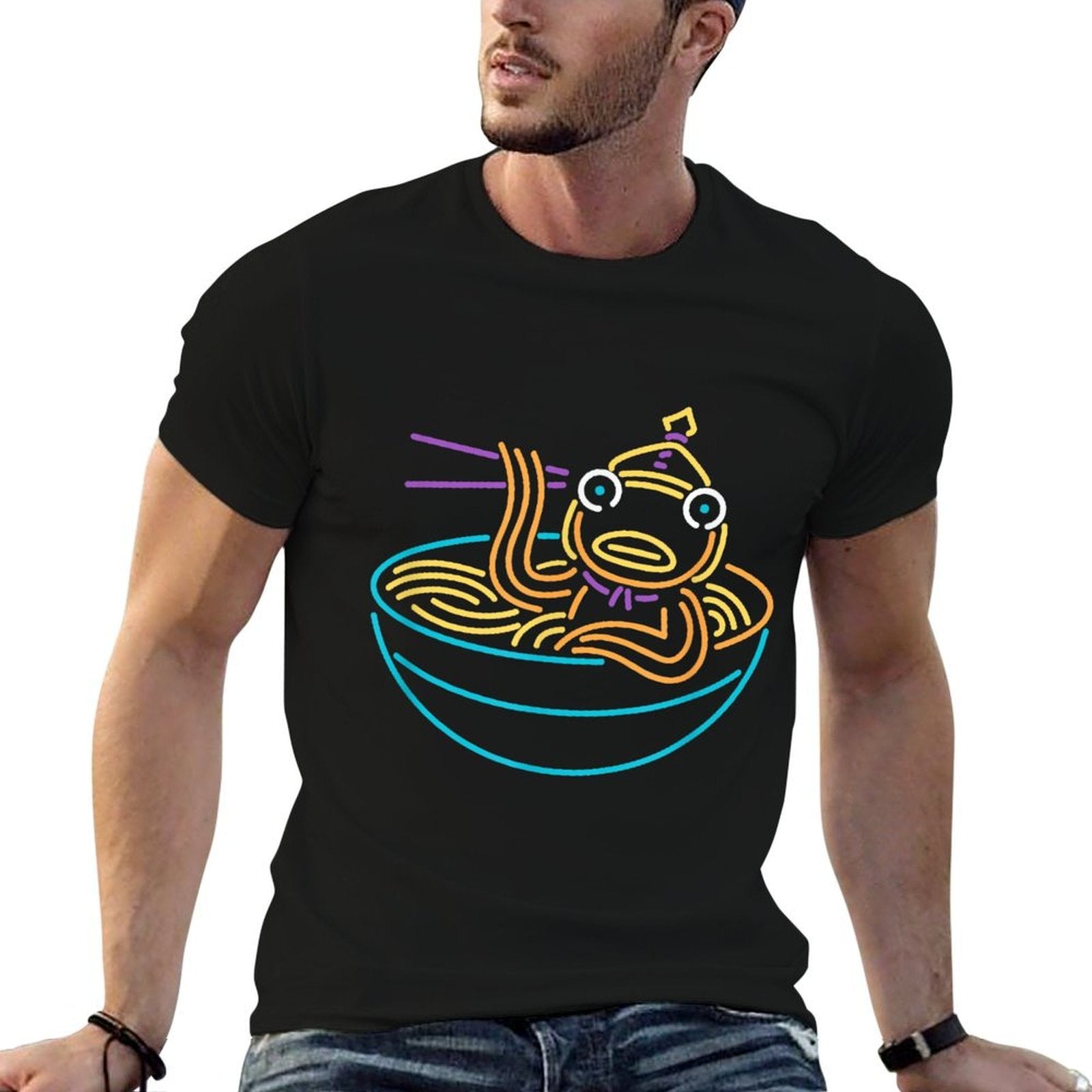 Fortnite Fishstick Neon Ramen Bowl Center Icon  Eco-friendly Material T-Shirt