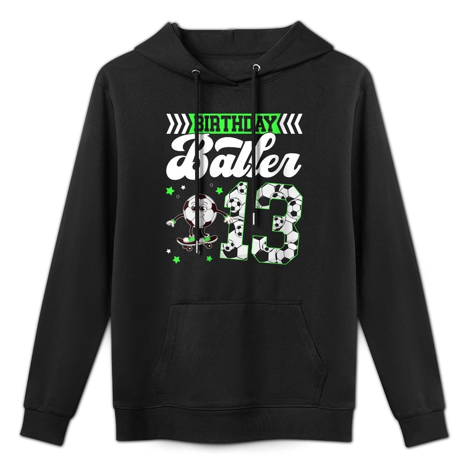 Womens 13th Soccer Birthday Party Thirteen Year Old Soccer Player Customizable Surface Hoodie