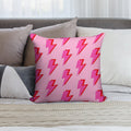 Pink And Red Lightning on Pink Soft Anti-Pilling Throw Pillow