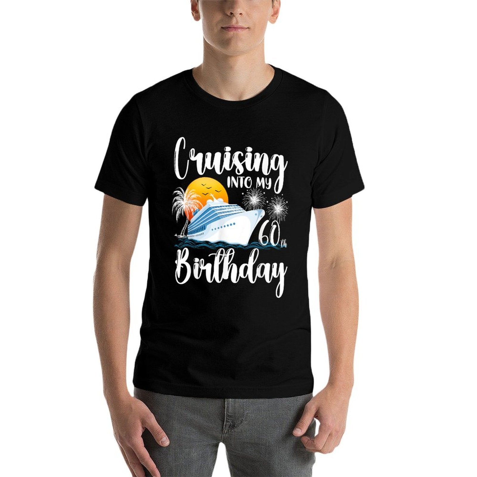 Cruising Into My 60th Birthday-Family Couples Friends Cruise  Versatile T-Shirt
