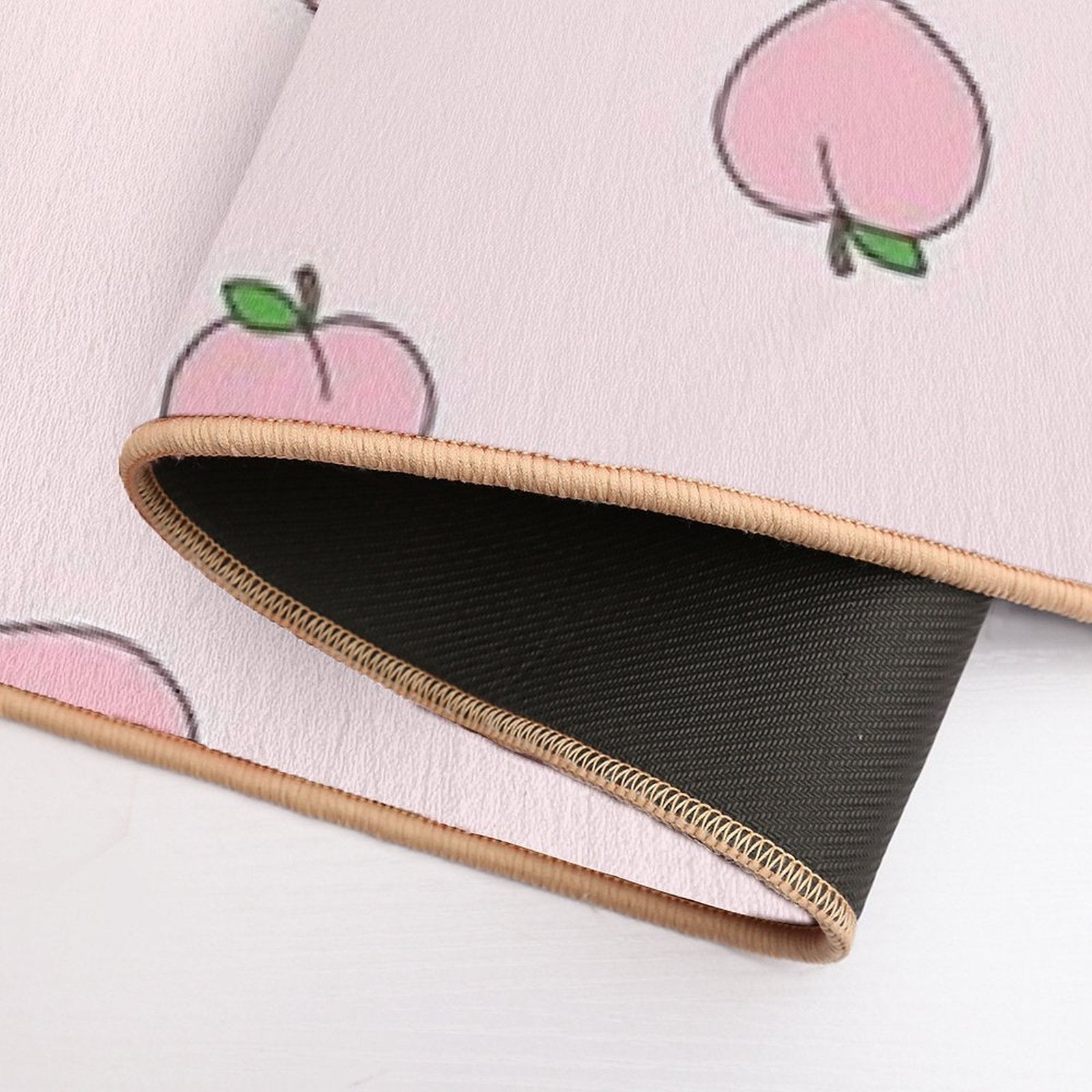 Peach Pattern on Light Pink  Multi-Purpose Bath Mat