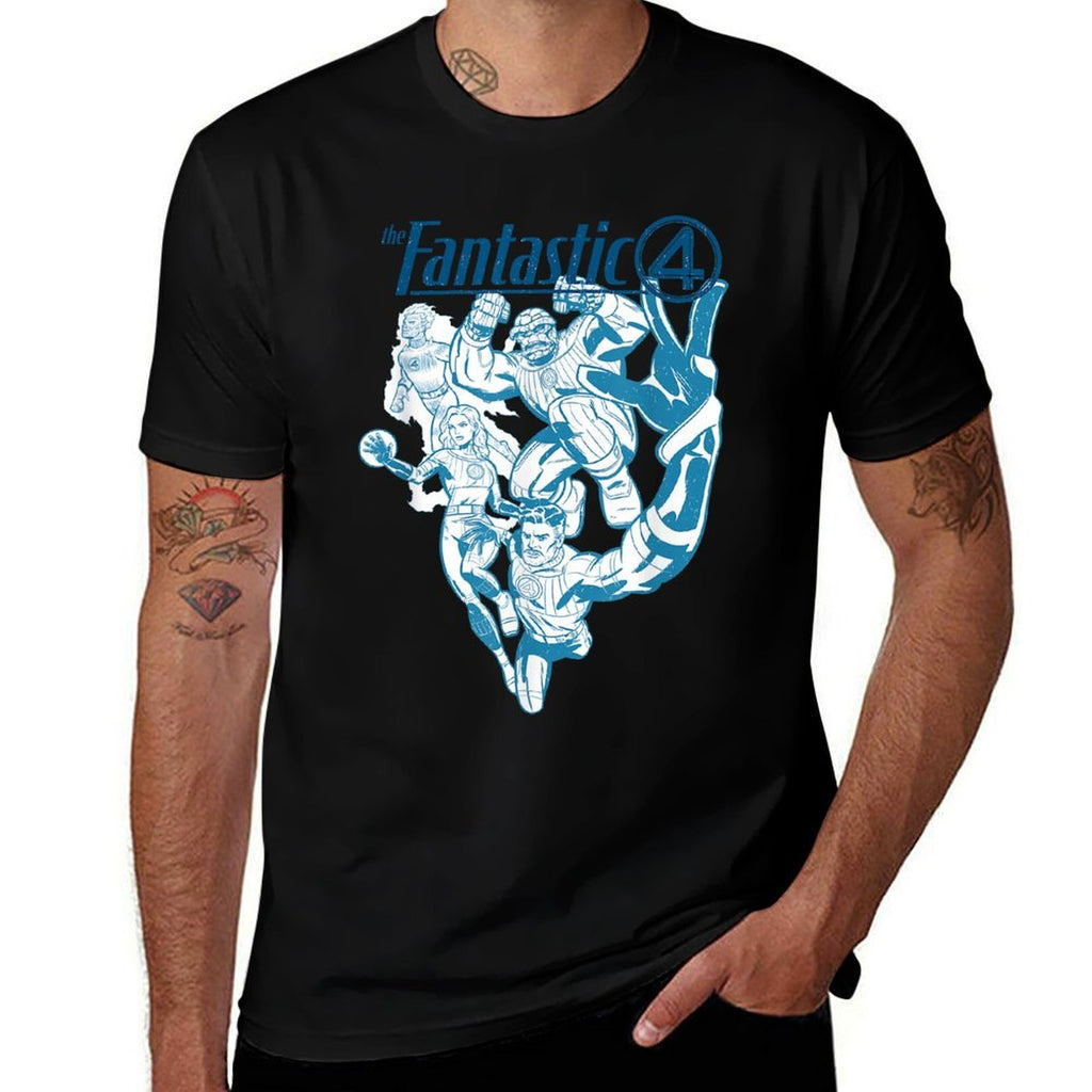 Marvel Fantastic Four First Steps Retro Illustrated Team  Quick-drying T-Shirt