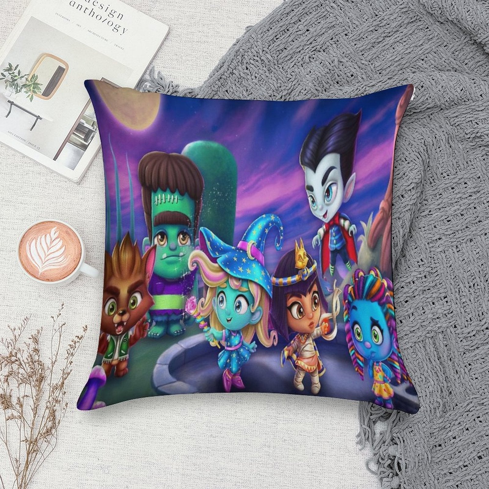 Super Monsters Soft Reinforced Edging Throw Pillow