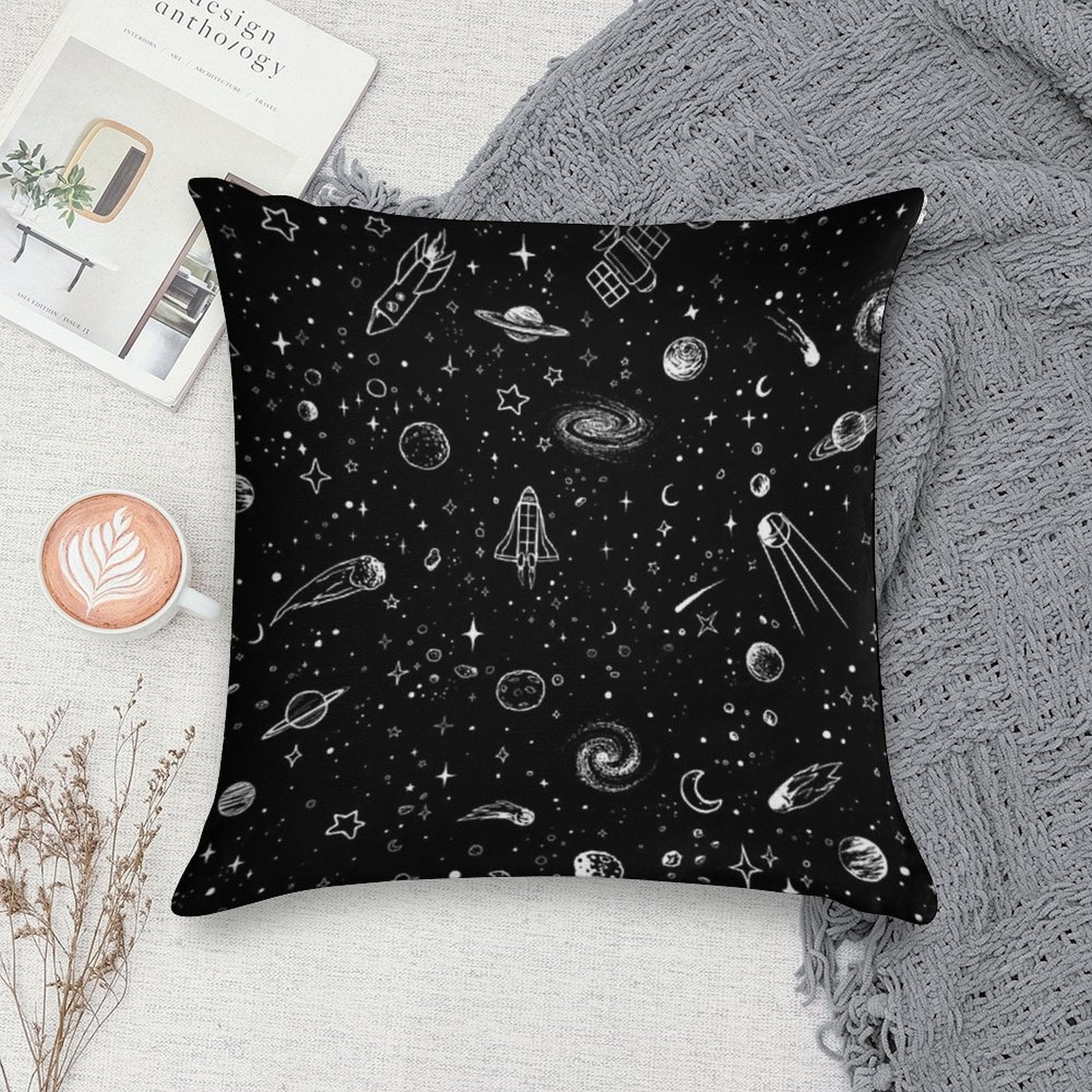 Space Soft Washable Throw Pillow