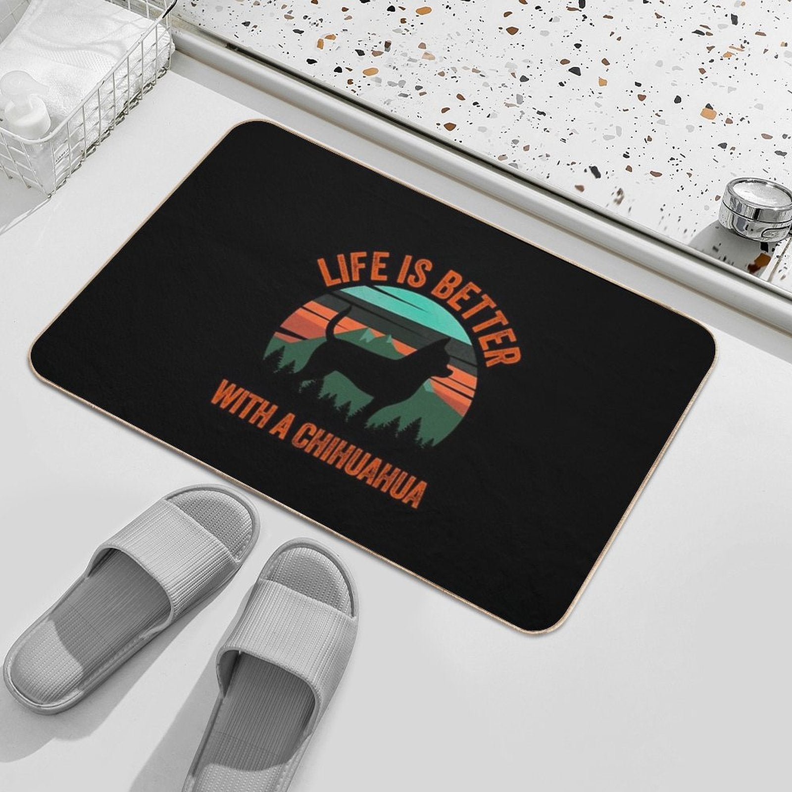 Life Is Better With A Chihuahua Vintage Dog Gift Durable Bath Mat