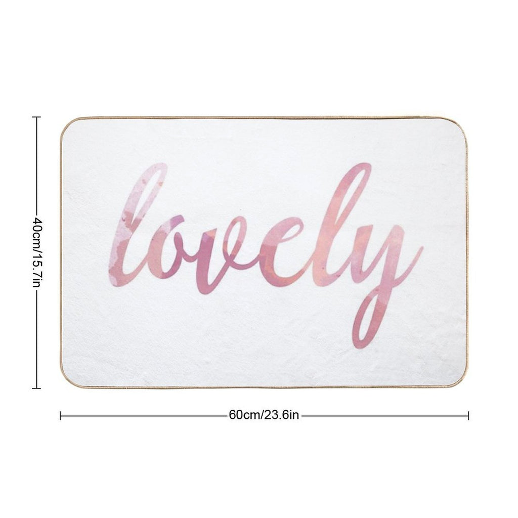 Lovely in Pink Watercolor  Odorless Bath Mat