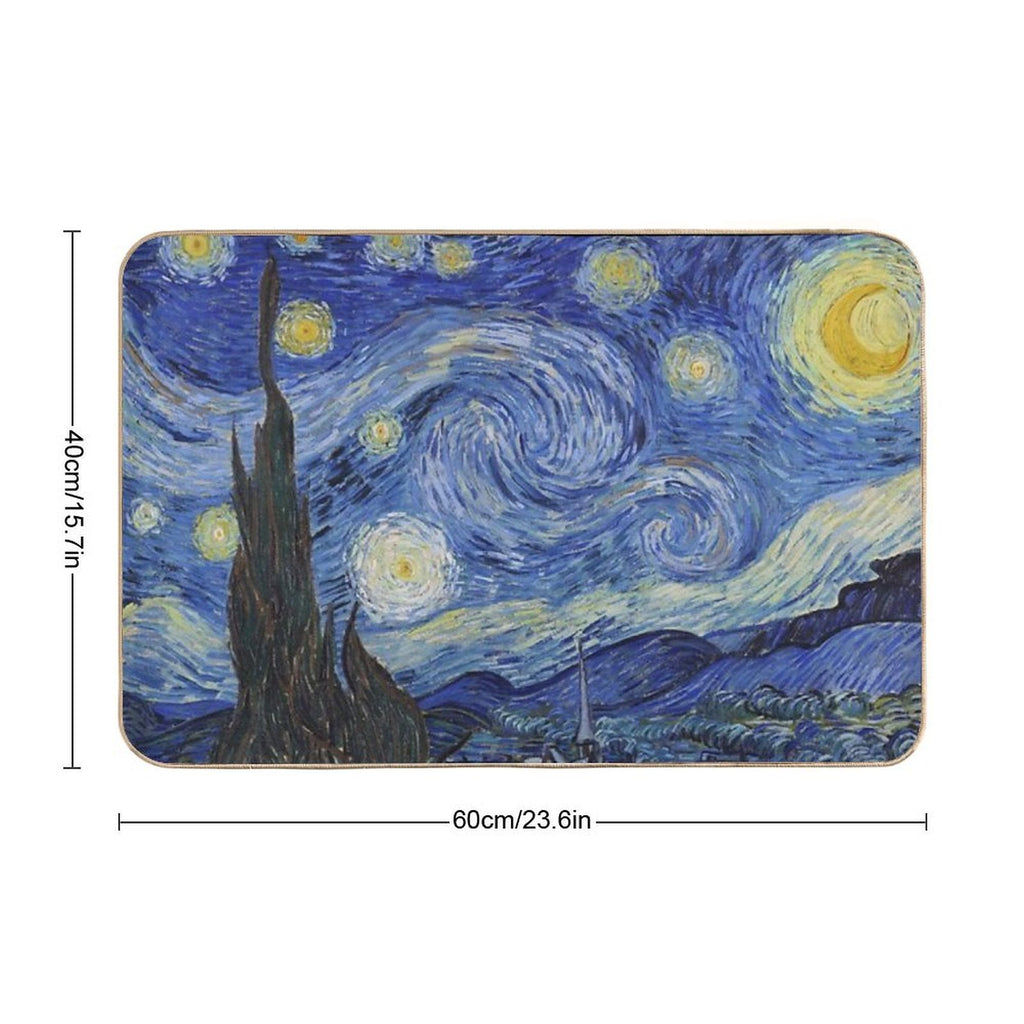 The Starry Night by Vincent Van Gogh  Eco-Friendly Bath Mat