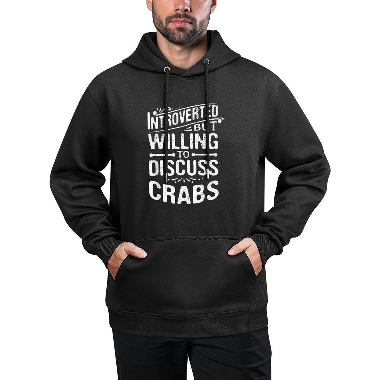 Introverted But Willing To Discuss Crabs Funny Animal Meme Versatile Streetwear Hoodie